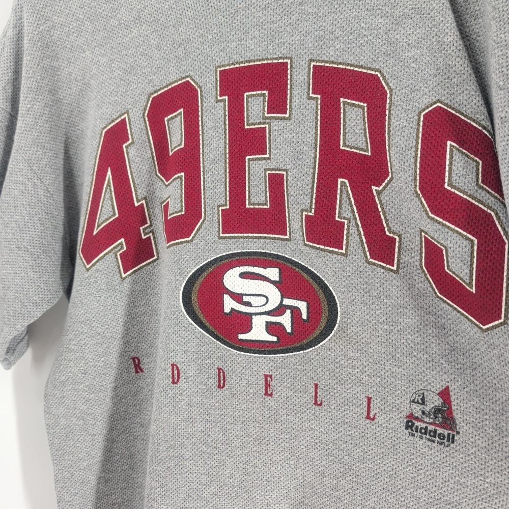 VTG 90s San Francisco 49ers Football Riddell Mens‎ Gray Graphic T-Shirt Sz M - Picture 3 of 8